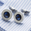 Sea Blue Crystal Cuff Links