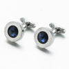 Sea Blue Crystal Cuff Links