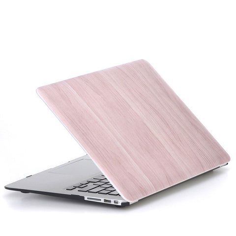 Luxury Wood Grain PU Leather Case for Mac Books | Pink Wood Grain