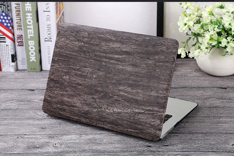 Luxury Wood Grain PU Leather Laptop Cases for Apple Laptops